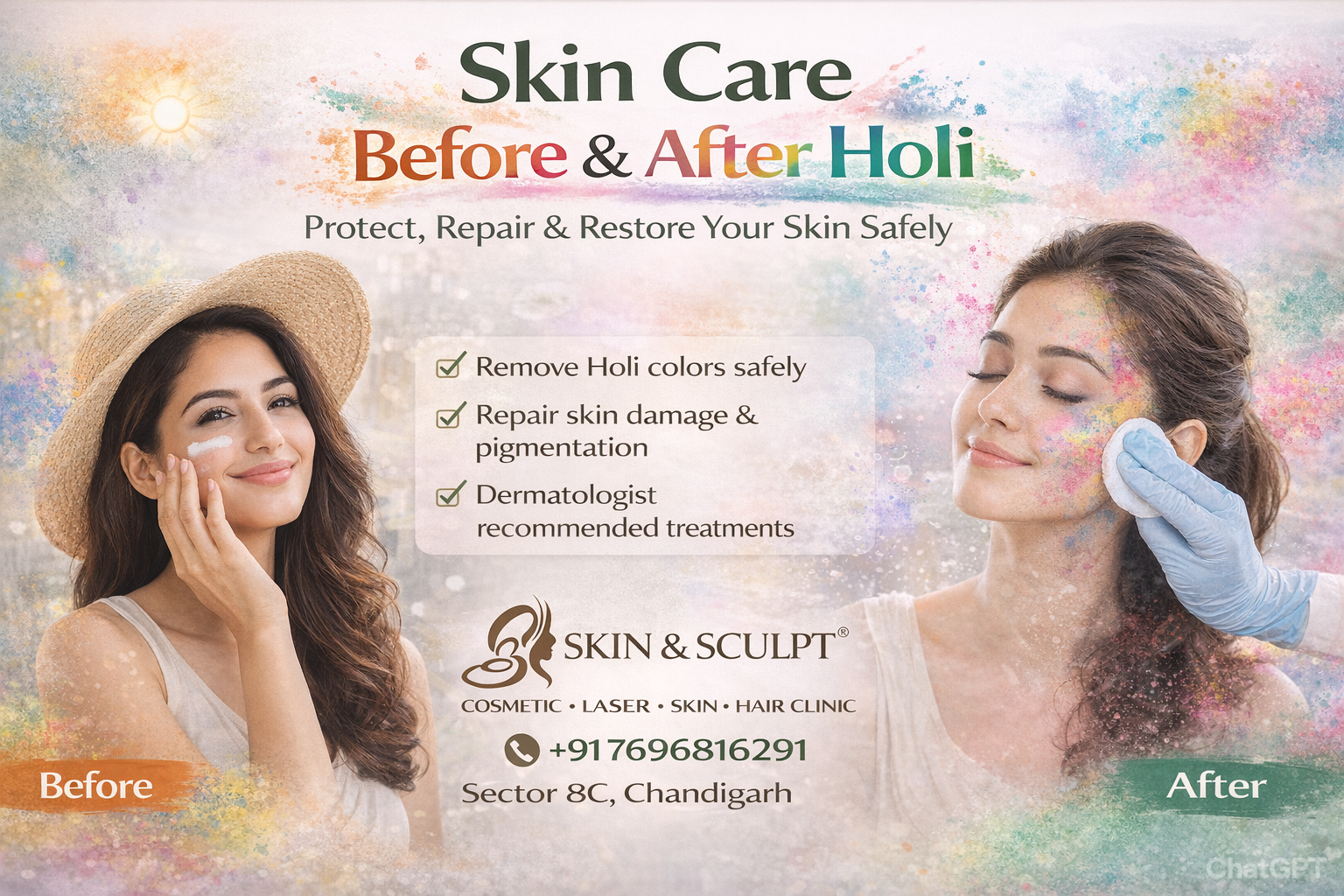 You are currently viewing Skin Care After Holi: Complete Guide for Healthy & Glowing Skin (Before & After Holi Care Tips)